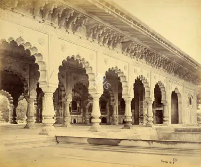 Samuel Bourne (Photographer), Interior of the Nundh Bhowun - Deig, 1865, Antiquarian Photograph