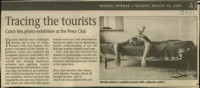 Tracing the tourists, 2006, Newspaper Clipping