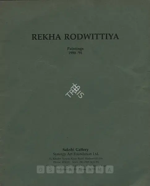 Rekha Rodwittiya (Artist), Rekha Rodwittiya, 1991, Solo Exhibition Catalogue