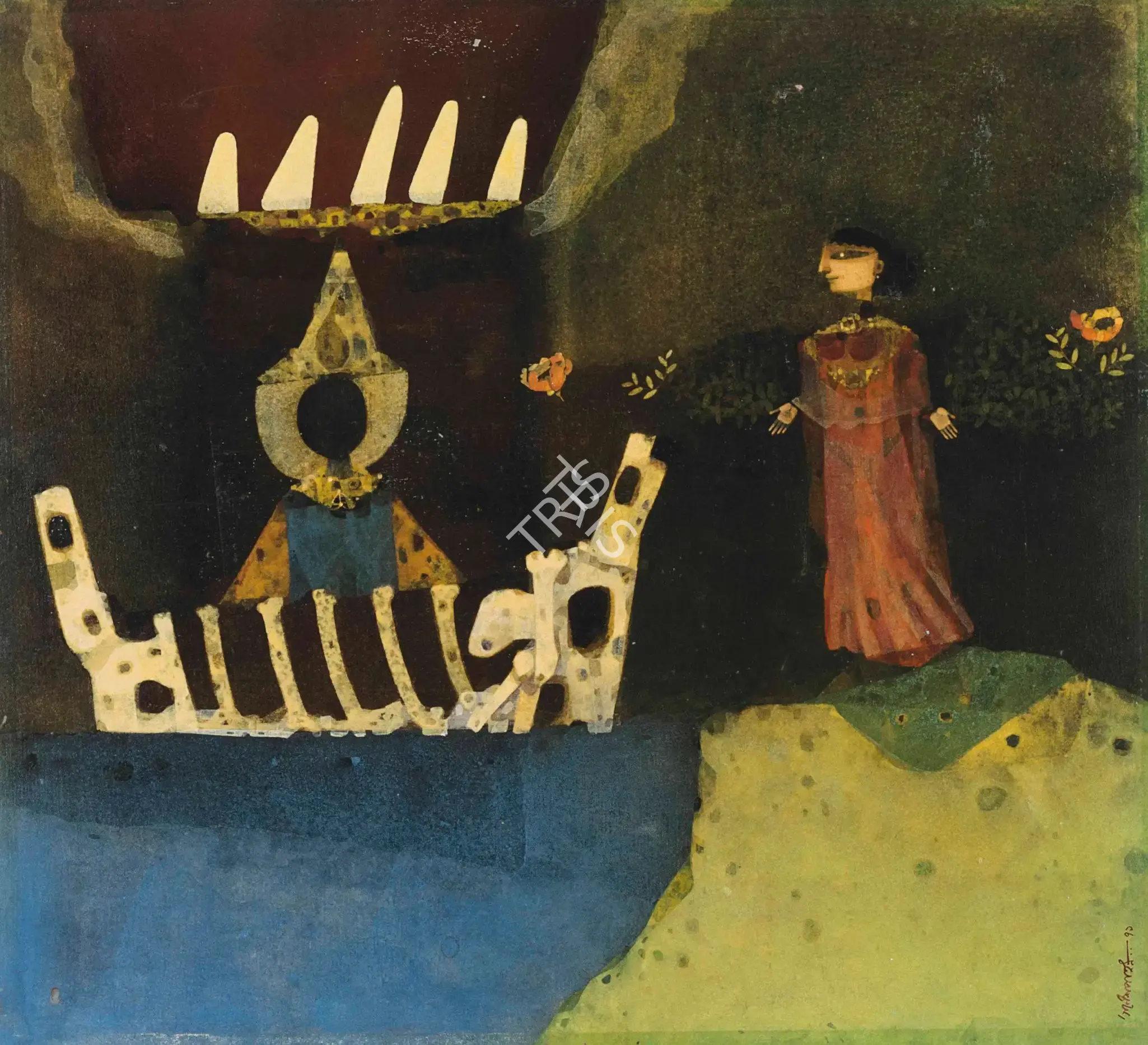 Pyne, Ganesh (Artist). Untitled, 1979 | Painting, Ch.Mum/19.12.13, 2013 · Christie's