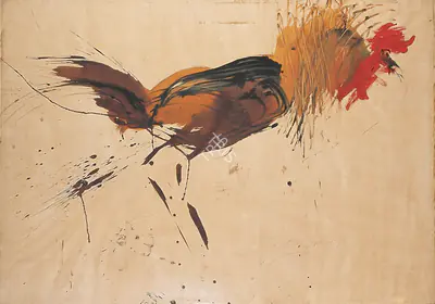 Dipankar Mondal (Artist), Rooster, 1991, Painting