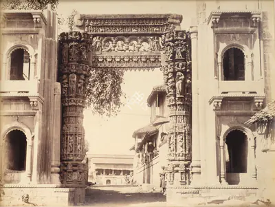 Lala Deen Dayal (Photographer), Ancient Gate at Rewa, Antiquarian Photograph