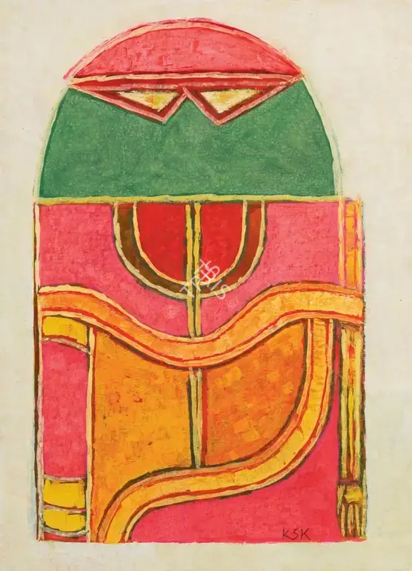 K.S. Kulkarni (Artist), Untitled (Deity), 1975, Painting