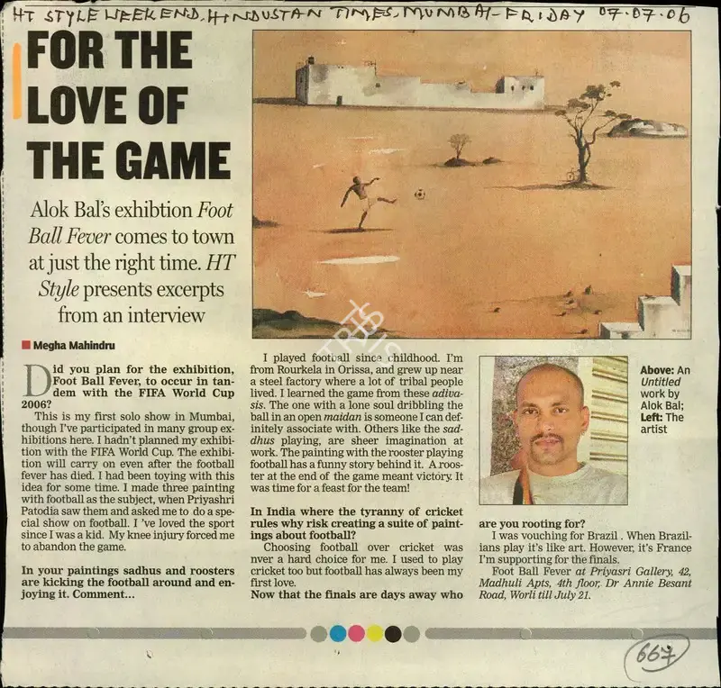 Megha Mahindru (Reporter), For The Love of the Game, 2006, Newspaper Clipping