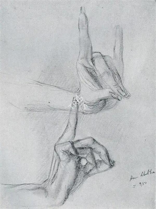 Homi J. Bhabha (Artist), Mudra, 1950, Sketch