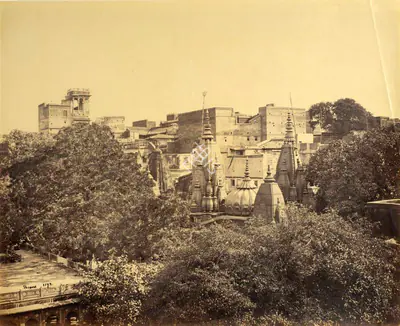 Samuel Bourne (Photographer), Kashi Vishwanath Temple, Varanasi, 1865, Antiquarian Photograph