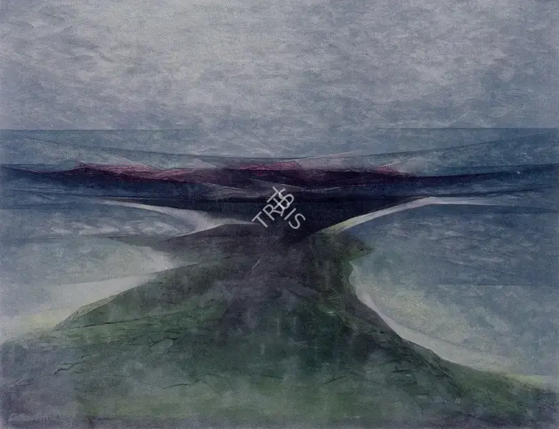 Sabavala, Jehangir (Artist). Green Isthmus. Oil on Canvas, 1967 | The Crucible of Painting | Painting | FineArts | 00182413