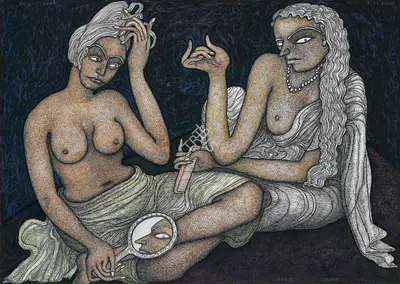Chowdhury, Jogen (Artist). Pradarshan, 2005 | Painting, AG.Mum/27.03.18, 2018 · Asta Guru