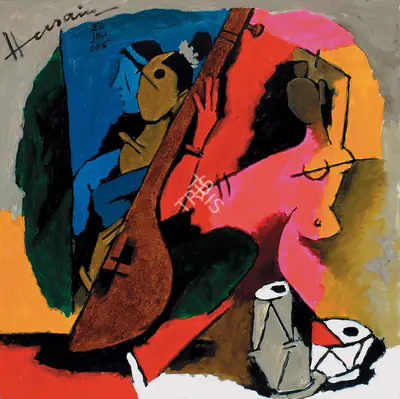 M.F. Husain (Artist), Kolkata, 2005, Painting