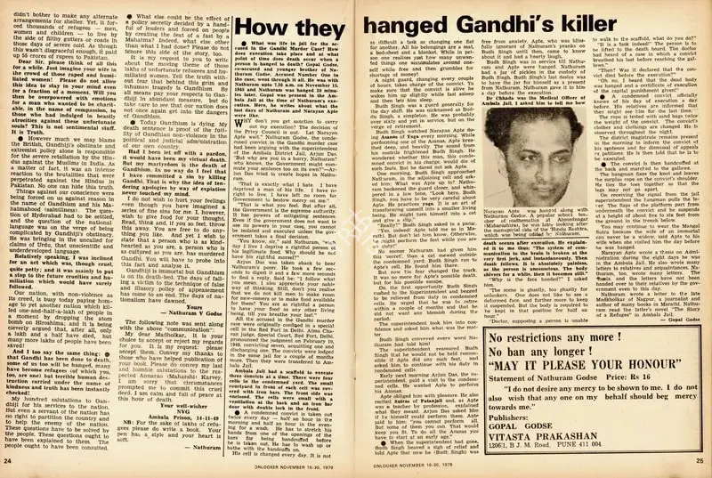 Gopal Godse (Essayist), How They Hanged Gandhi's Killer, 1978, Essay