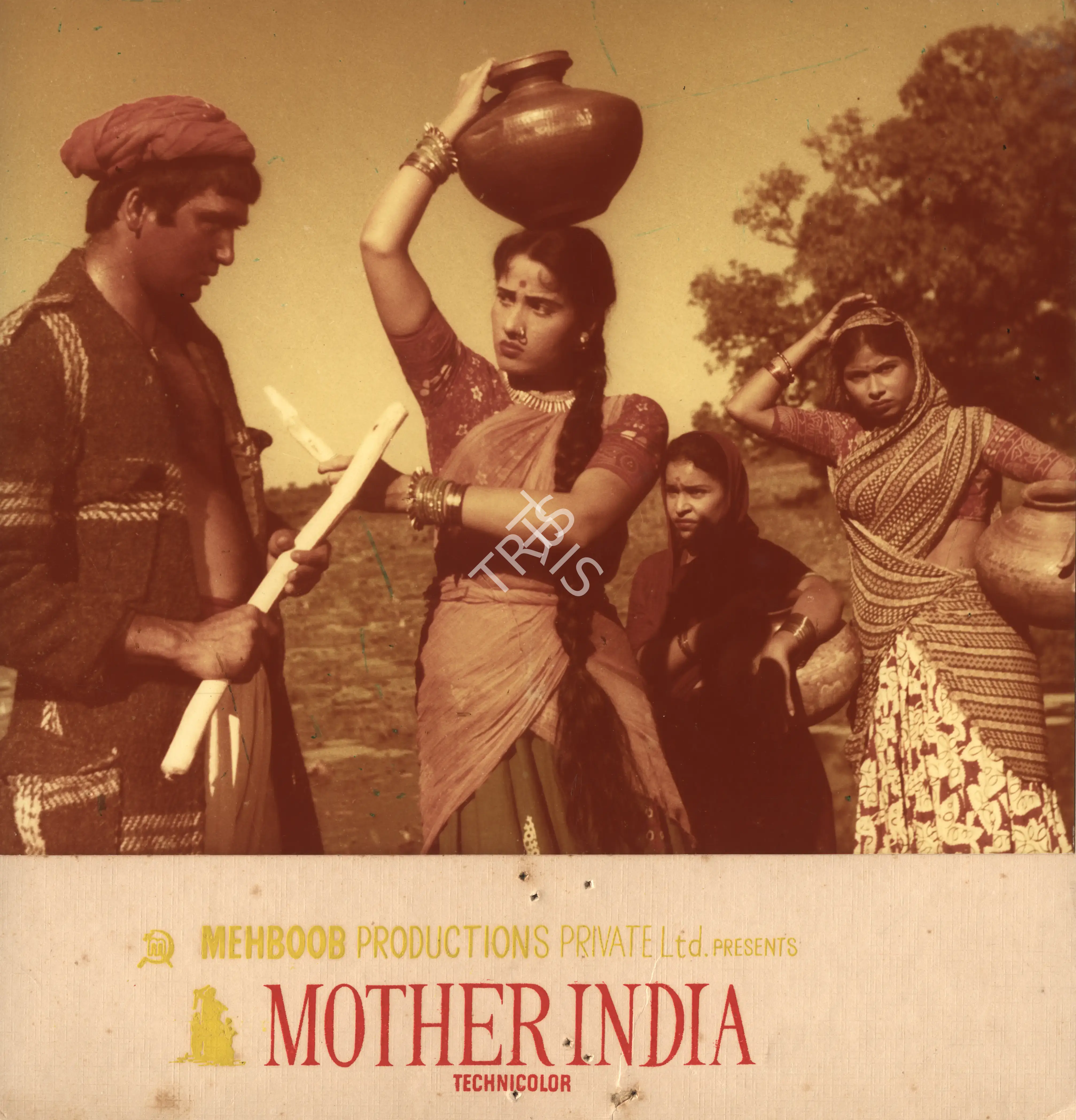 Faredoon A. Irani (Cinematographer), Mother India, 1957, Photographic Still Mounted on Lobby Card