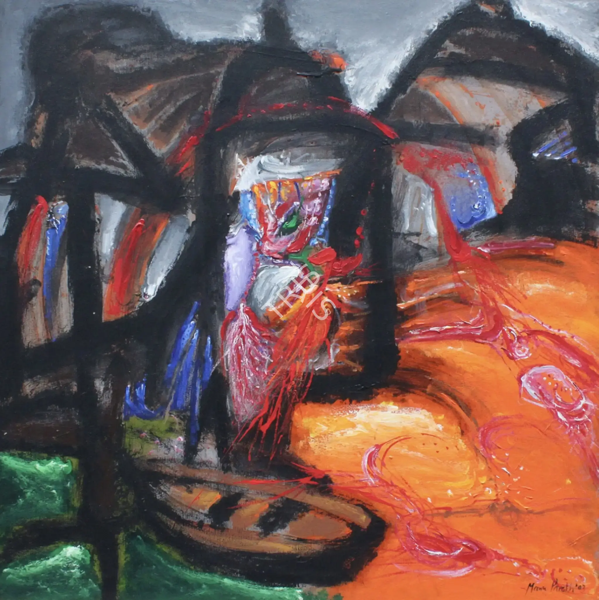 Manu Parekh (Artist), Landscape With A Boat, 2003, Painting