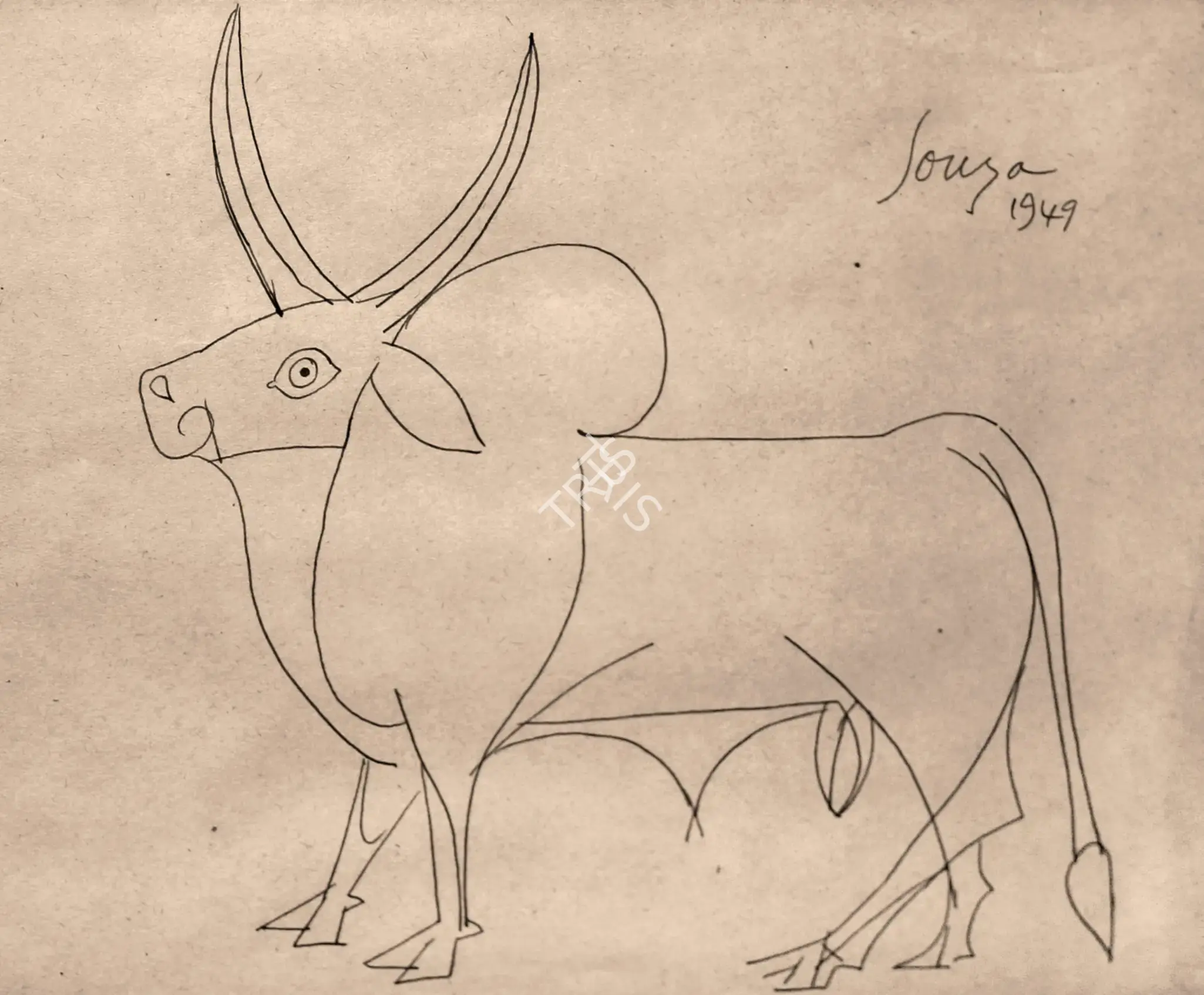 F.N. Souza (Artist), Untitled, 1949, Drawing