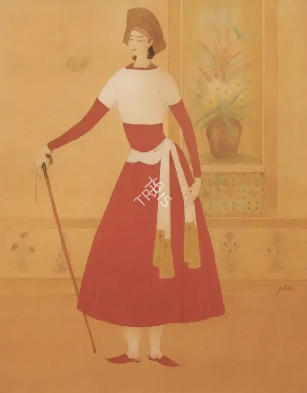 Chughtai, M.A.R. (Artist). Mughal, n.d. | Painting, Sa.Onl/27.06.24, 2024 · Saffronart