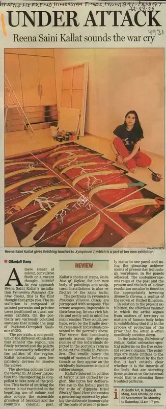 Gitanjali Dang (Reporter), Under Attack, 2006, Newspaper Clipping
