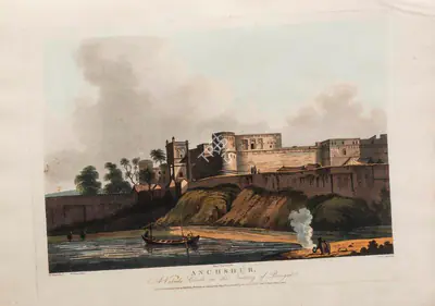 I.C. Stadler (Printmaker), Anchshur, a Vakeel's Castle, in the Territory of Bengal, 1802, Aquatint