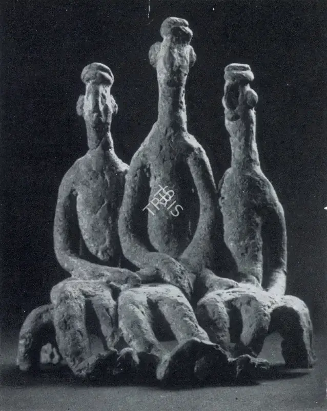 Dhanraj Bhagat (Artist), Men Sitting, 1961, Sculpture