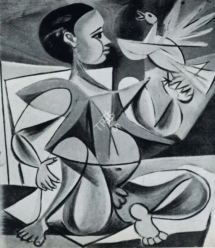 George Keyt (Artist), Boy with Pigeon, 1946, Painting