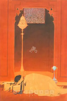 M.A.R. Chughtai (Artist), The Extinguished Flame, Painting