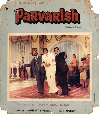Nadiadwala, A.A. (Producer), Parvarish, 1977 | Photographic Still Mounted on Lobby Card | CinemaEducation | 00762238