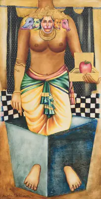 Anjolie Ela Menon (Artist), The Shamaan's Tale, Painting