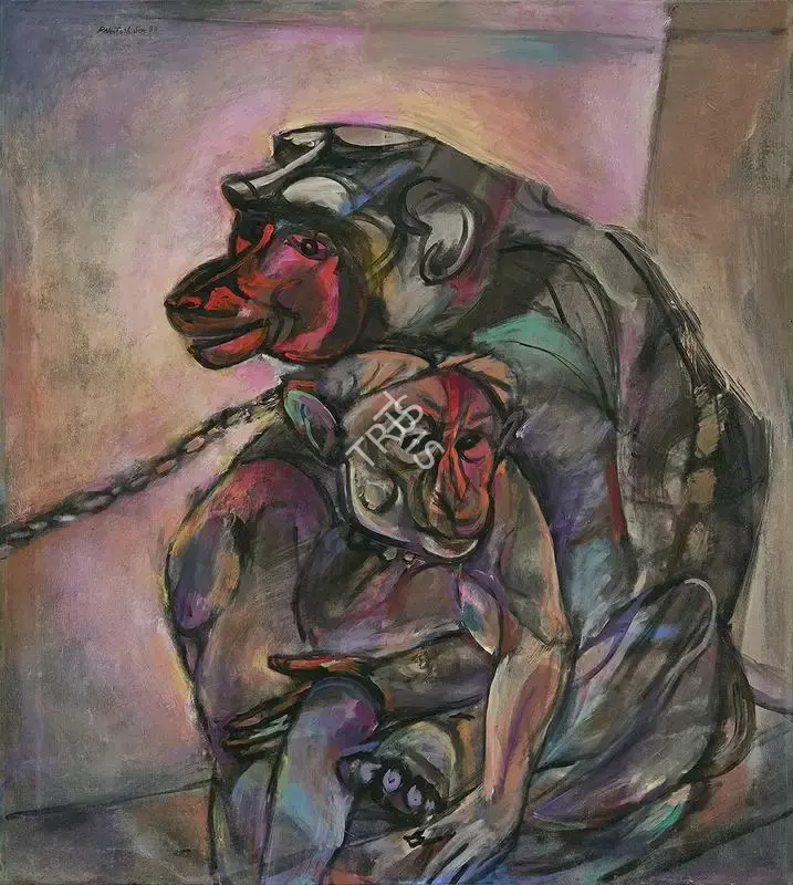 Sen, Paritosh (Artist). Mother & Child, 1989 | Painting, AG.Onl/03.05.22, 2022 · Asta Guru