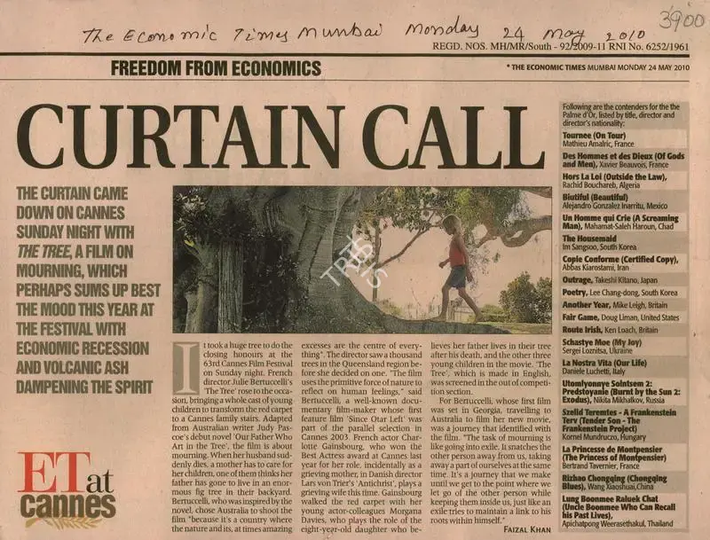 Faizal Khan (Reporter), Curtain Call, 2010, Newspaper Clipping
