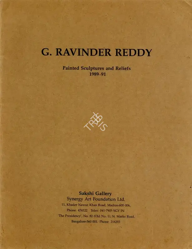 Ravinder Reddy (Artist), G. Ravinder Reddy, 1991, Solo Exhibition Catalogue