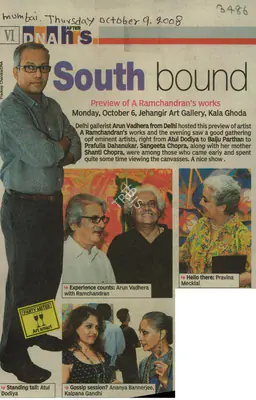 Pradeep Chandra (Reporter), South Bound, 2008, Newspaper Clipping
