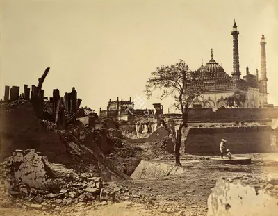 Felice Beato (Photographer), Battery near the Begum Kothi, Lucknow, 1858, Antiquarian Photograph