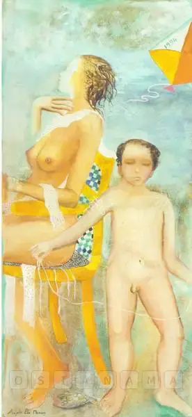 Anjolie Ela Menon (Artist), Mother And Child, 1994, Painting