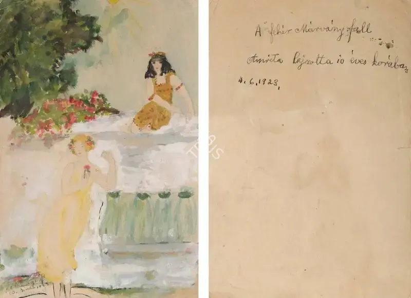 Amrita Sher-Gil (Artist), A White Marble Fall, 1923, Painting