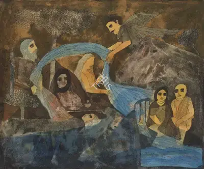 Badri Narayan (Artist), The Garment of Maya, 1994, Painting