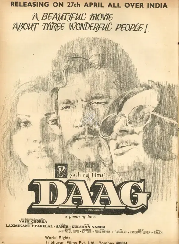 Yash Chopra (Producer), Daag, 1973, Advertisement