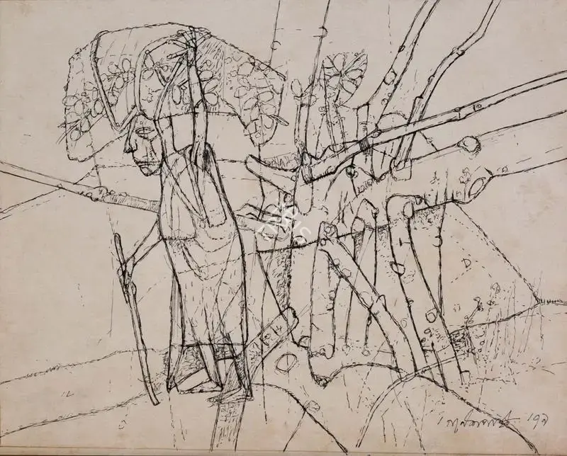 Ganesh Pyne (Artist), Untitled, 1979, Painting