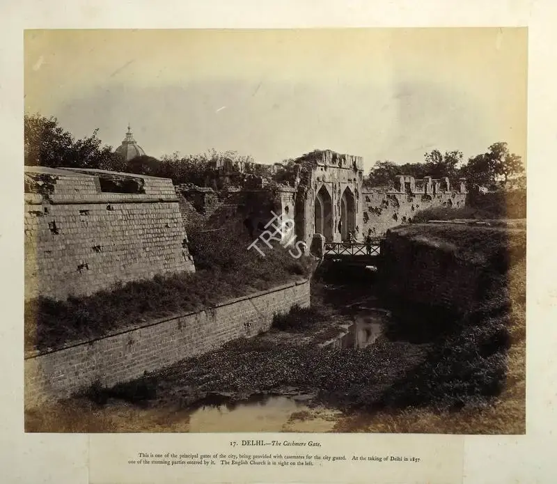 Eugene Clutterbuck Impey (Photographer), Delhi. The Cashmere Gate, Antiquarian Photograph