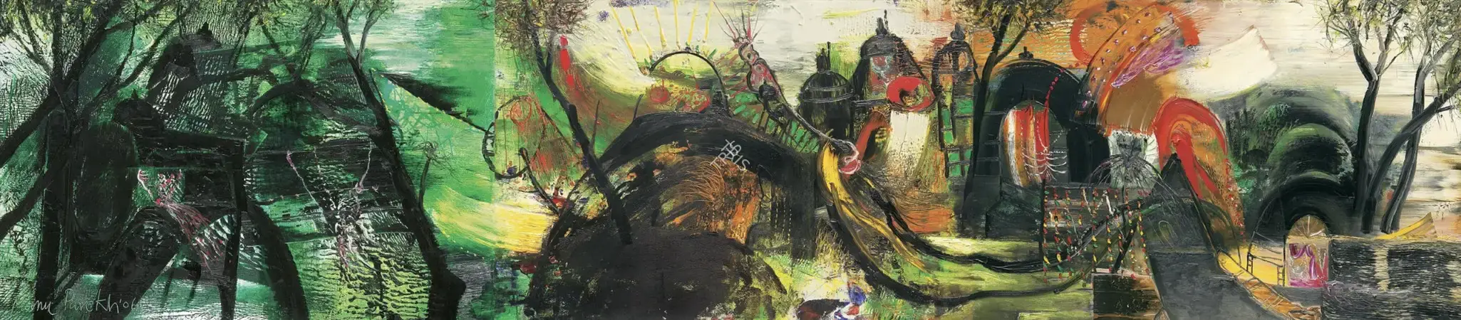 Manu Parekh (Artist), Colours Of Benaras, 2006, Painting