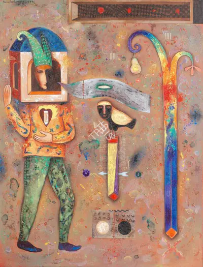 Baiju Parthan (Artist), The Jestor, 1996, Painting