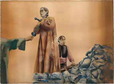 Anju Dodiya (Artist), Joan - I (After Carl Dreyer), 1997, Painting