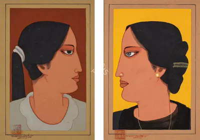 Lalu Prasad Shaw (Artist), Untitled (Face), 2011, Painting