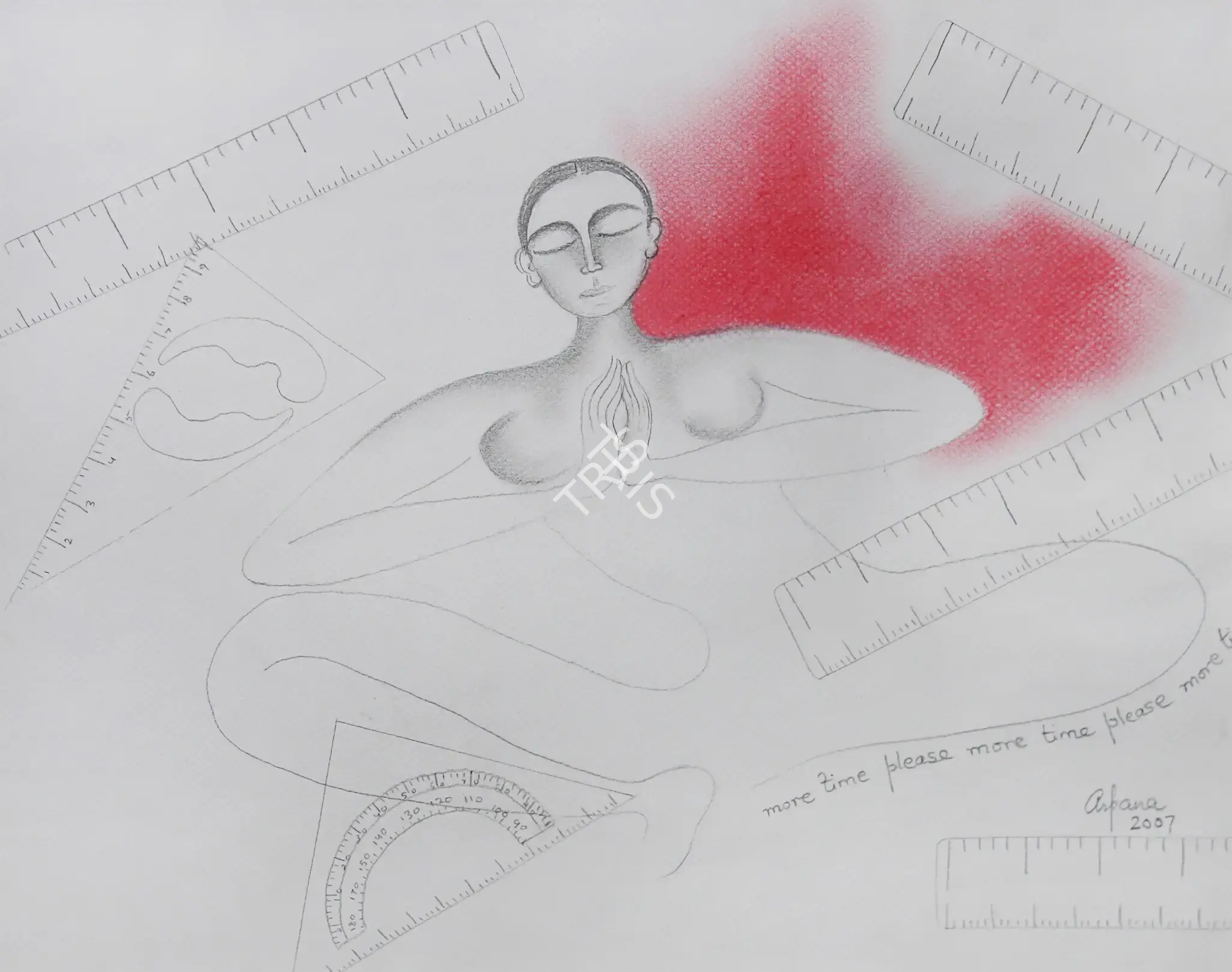 Arpana Caur (Artist), More Time Please, 2007, Drawing