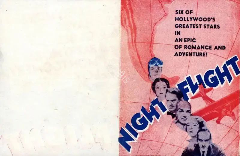 Clarence Brown (Producer), Night Flight, 1933, Handbill