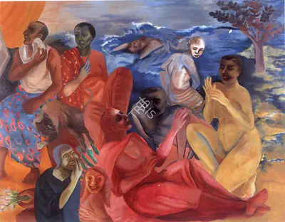 Nalini Malani (Artist), Love, Deception, and Intrigue, 1986, Painting
