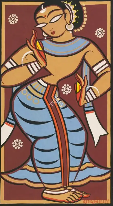 Jamini Roy (Artist), Untitled (Gopini), 1944, Painting