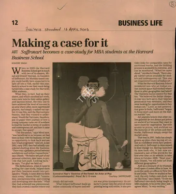 Kishore Singh (Reporter), Making a Case For It, 2008, Newspaper Clipping