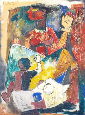 M.F. Husain (Artist), Marathi Woman, 1951, Painting