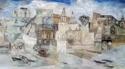 Ramkumar (Artist). Benares, 1994 | Painting, Ch.Lon/04.06.97, 1994