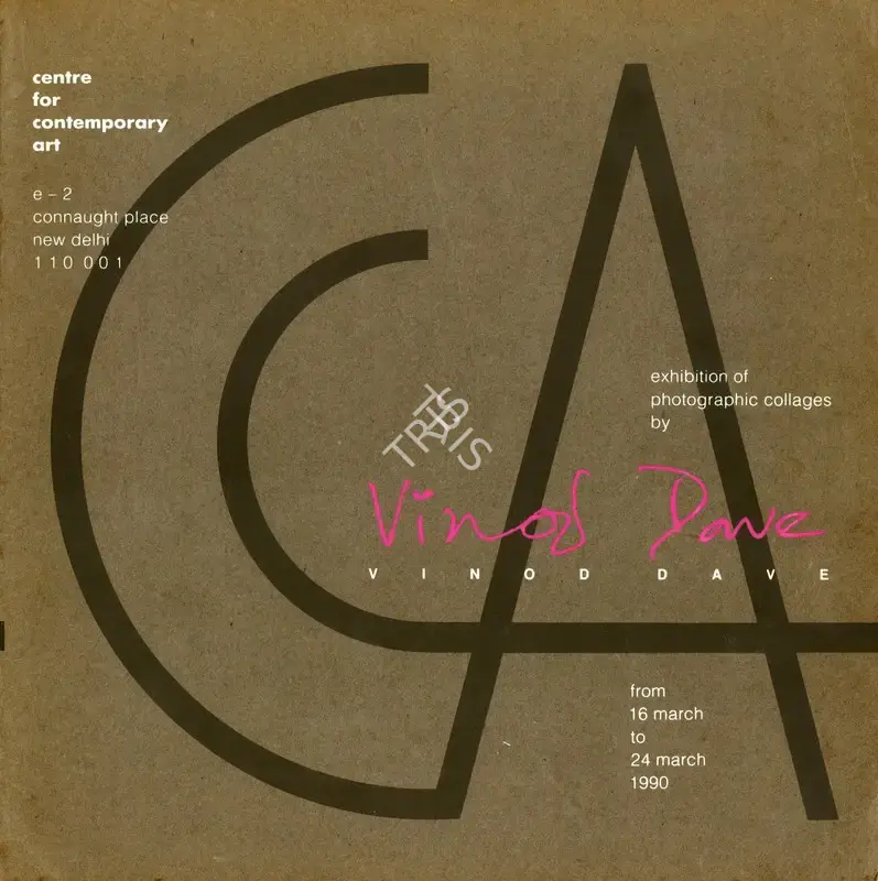 Vinod Dave (Artist), Exhibition of Photographic Collages by Vinod Dave, 1990, Solo Exhibition Catalogue