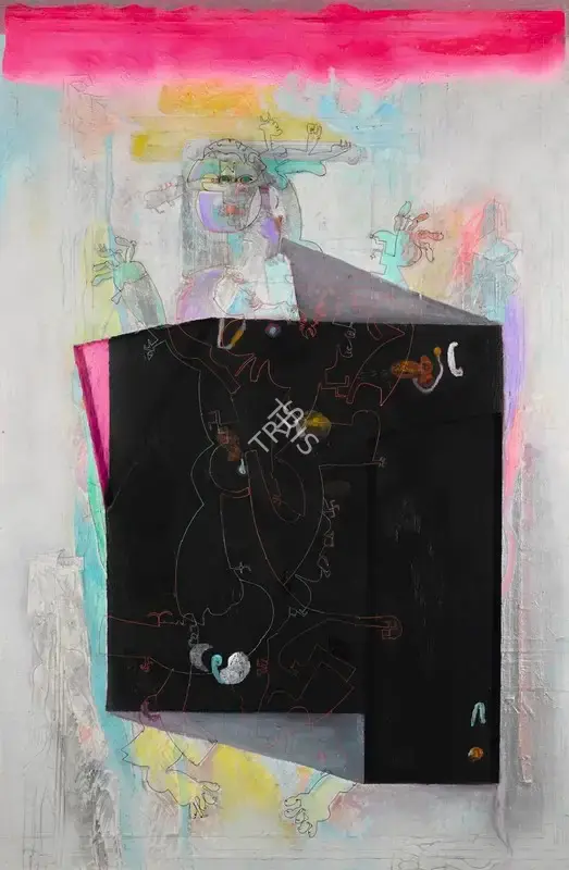 Mohan Samant (Artist), Black Shawl, 1987, Graphic Art