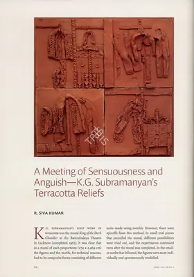 R. Siva Kumar (Essayist), A Meeting of Sensuousness and Anguish, 2018, Essay
